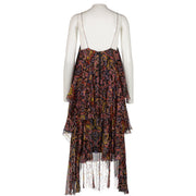 Dries Van Noten Shimmer Ikat-Print Tiered Cami Dress