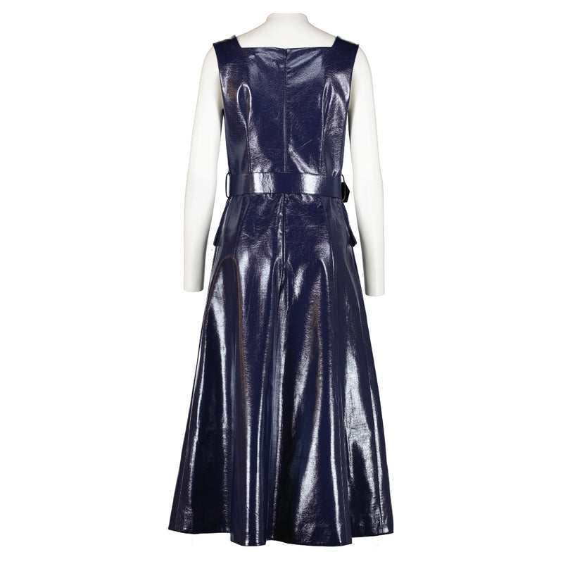 Emilia Wickstead Vinyl Blauwe Jurk