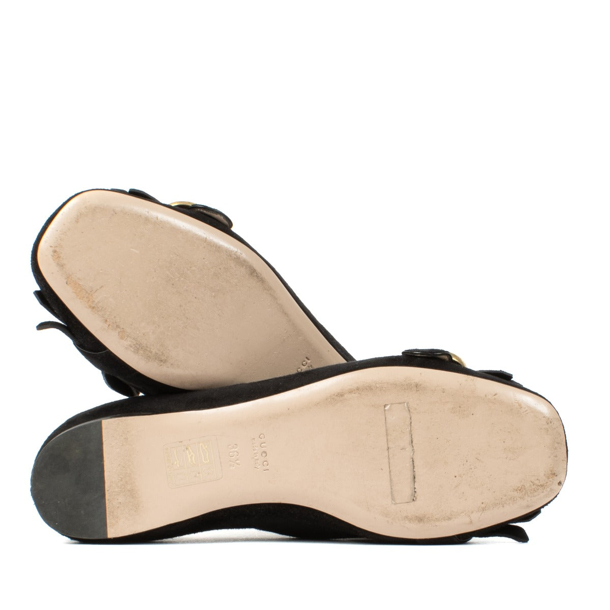 Shop safe online at Labellov in Antwerp, Brussels and Knokke this 100% authentic second hand Gucci Black Suede GG Marmont Ballet Flats - Size 36.5
