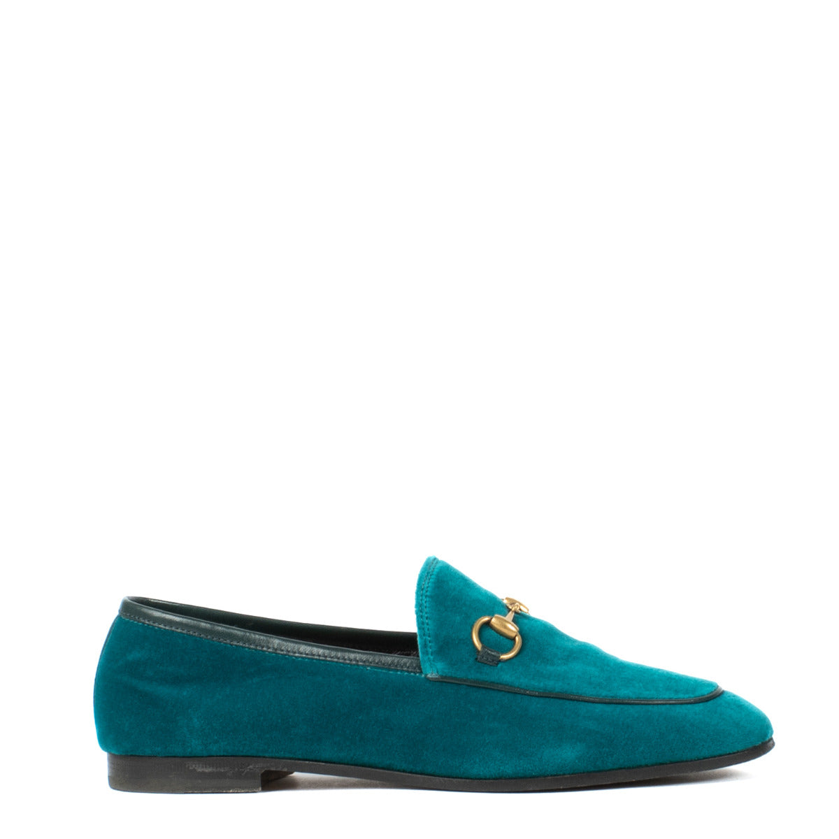 Gucci Blue Velvet Jordaan Loafers - size 37