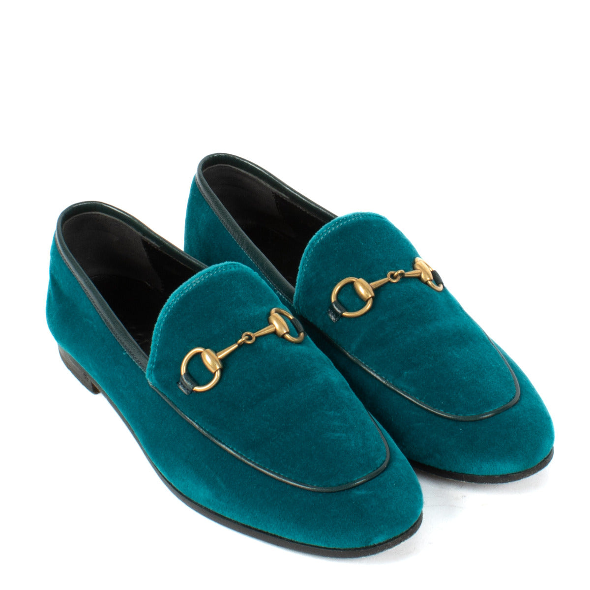 Gucci Blue Velvet Jordan Loafers - size 37