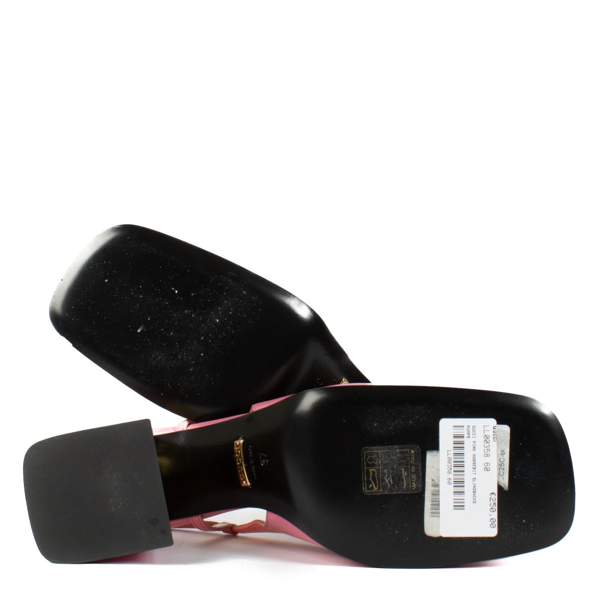 Shop safe online at Labellov in Antwerp, Brussels and Knokke this 100% authentic second hand Gucci Pink Leather Horsebit Slingbacks - Size 37