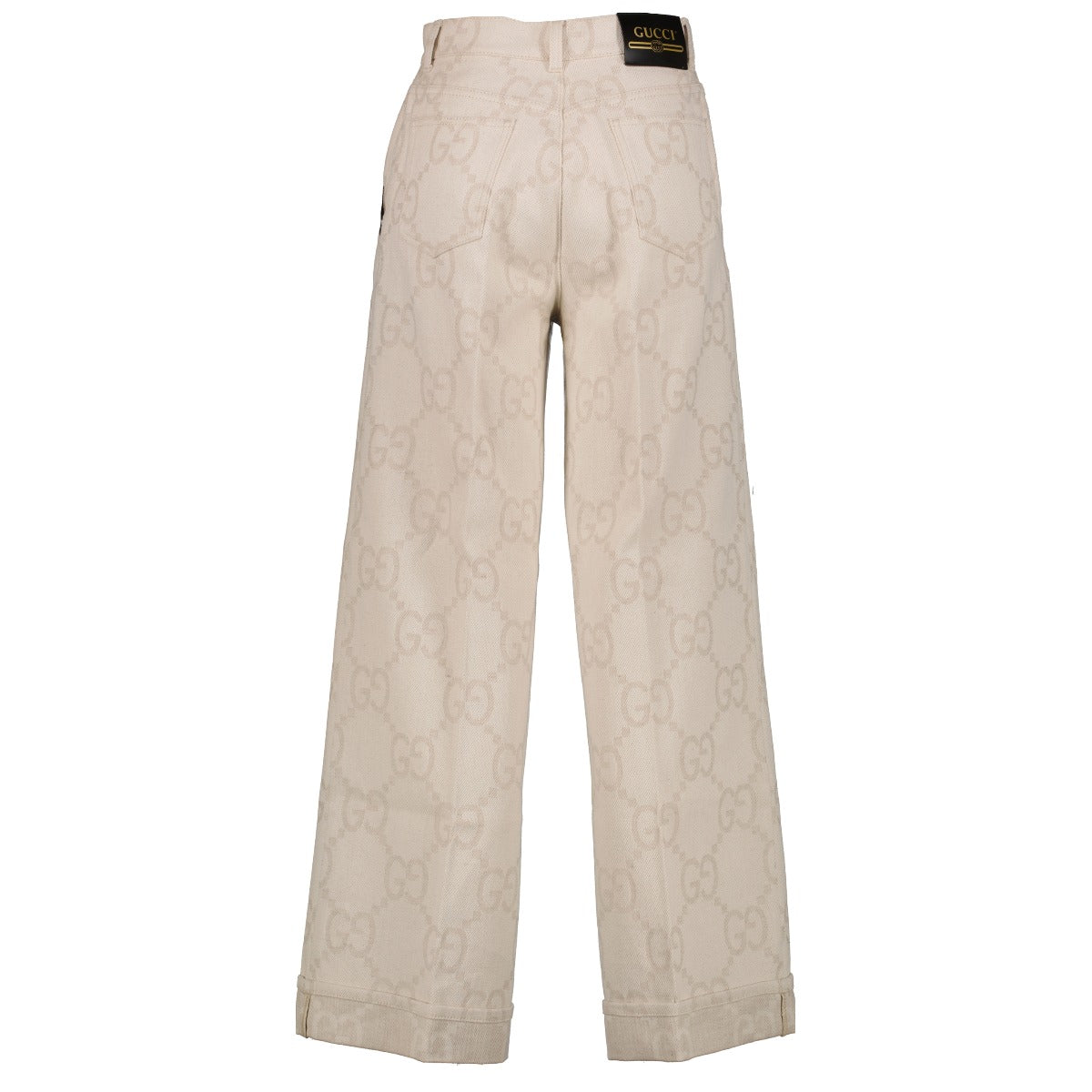 Gucci Cream Maxi GG Trousers
