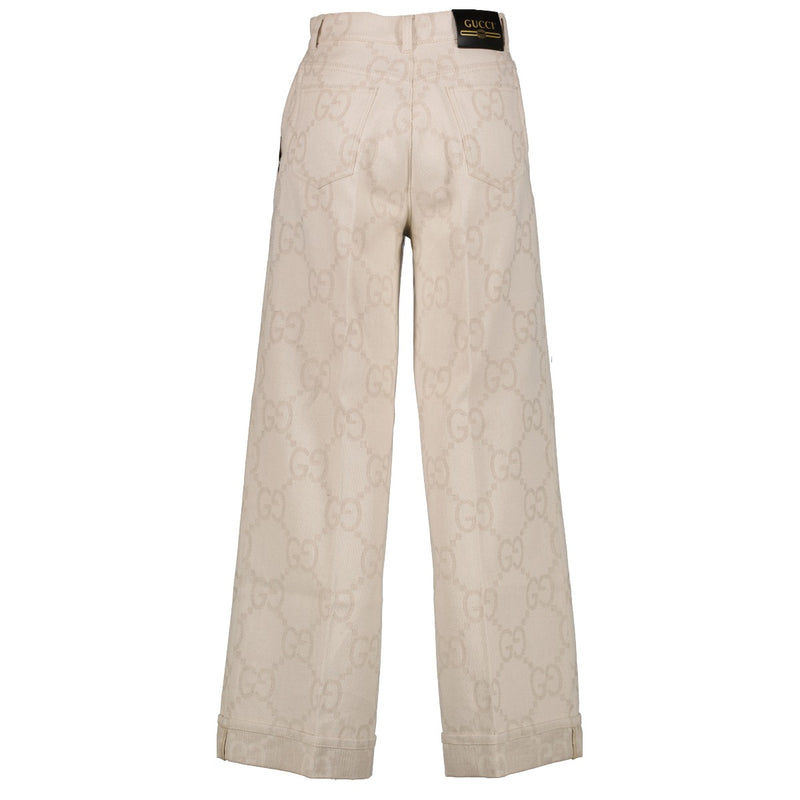 Gucci Cream Maxi GG Trousers