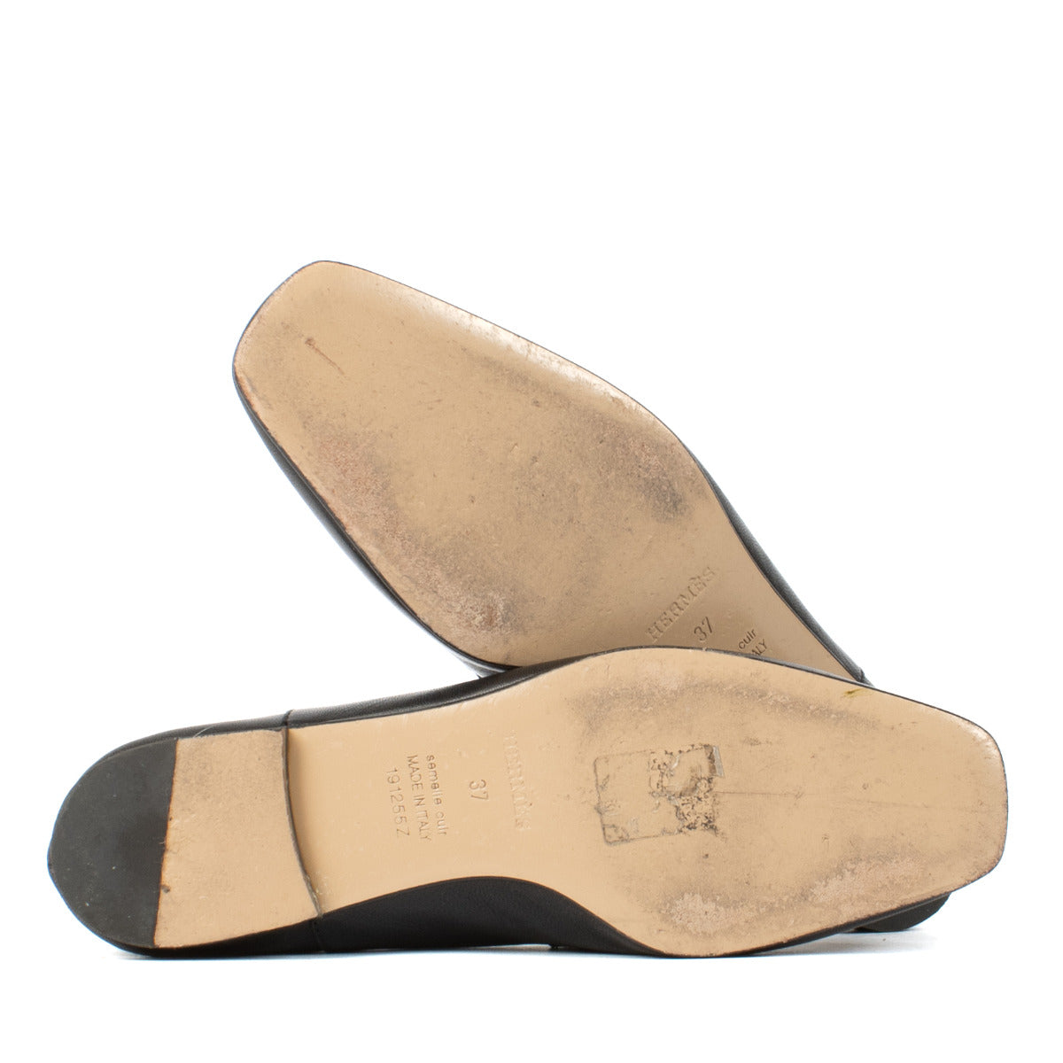 Mocassins Hermès Time en cuir noir - taille 37