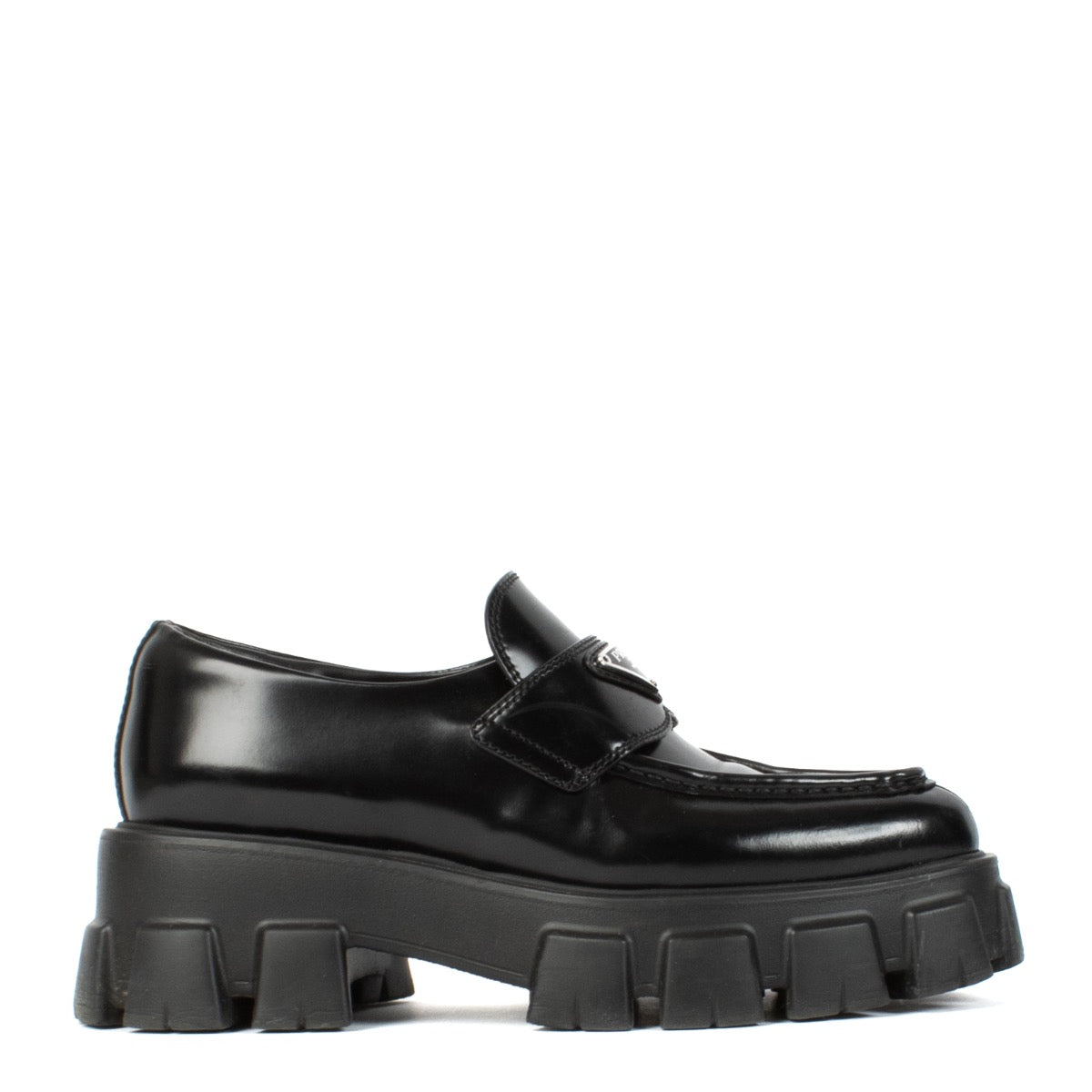shop 100% authentic second hand Prada Black Platform Monolith Loafers - Size 38 on Labellov.com