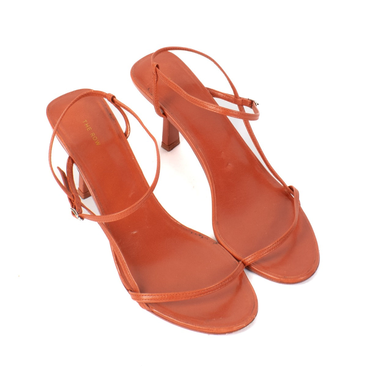Shop 100% authentic The Row Red Leather Bare Sandals - Size 37 at Labellov.com.