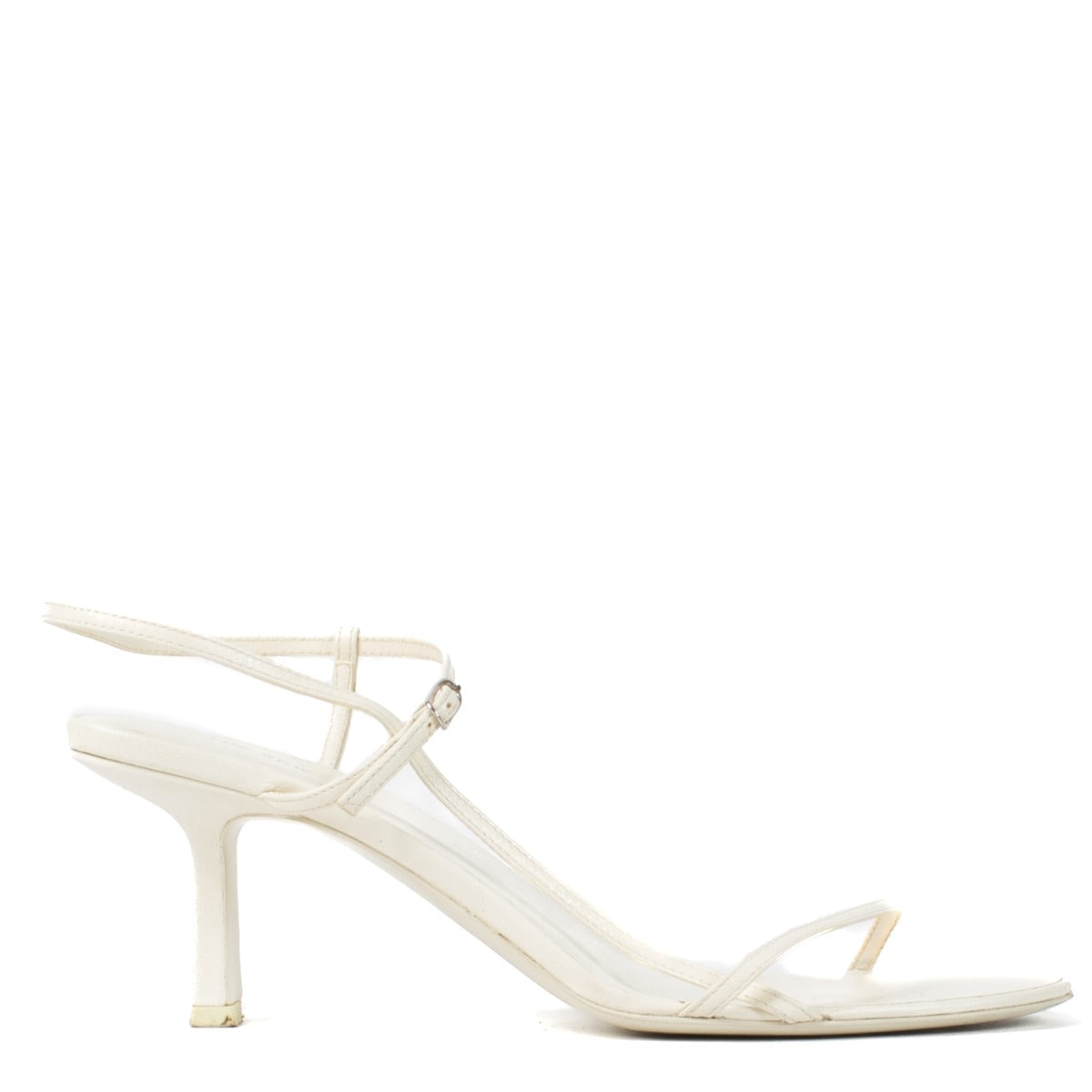 Shop 100% authentic The Row White Leather Bare Sandals - Size 37 at Labellov.com.