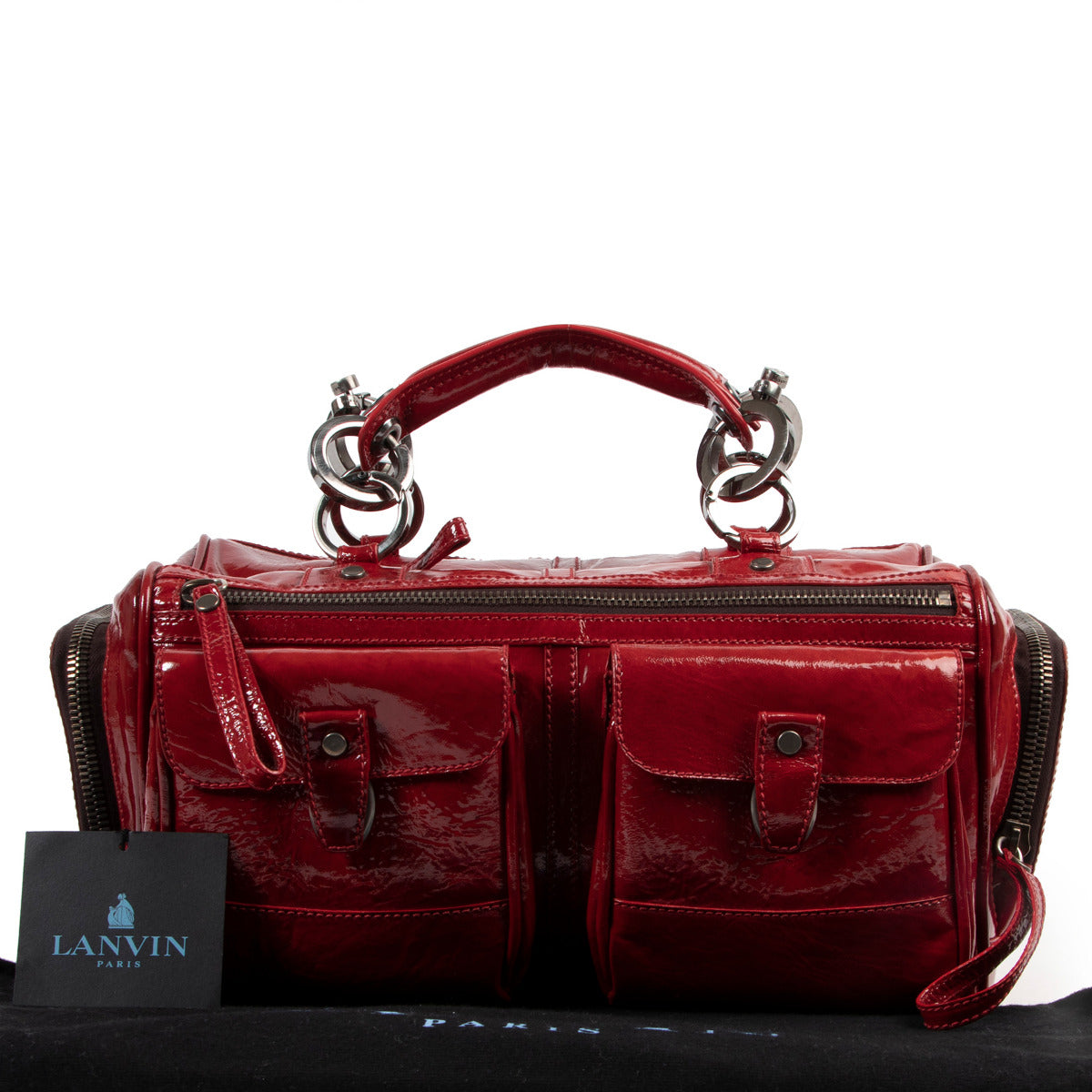 Lanvin Red Patent Boston Bag pour le meilleur prix chez Labellov à Anvers