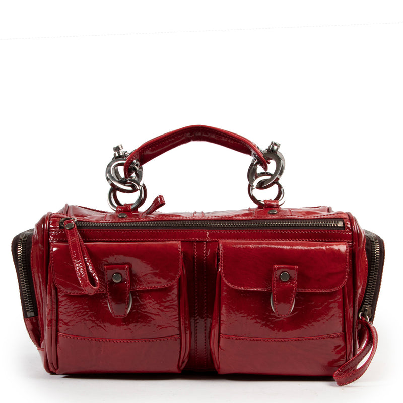 Lanvin Red Patent Boston Bag for the best price at Labellov secondhand luxury