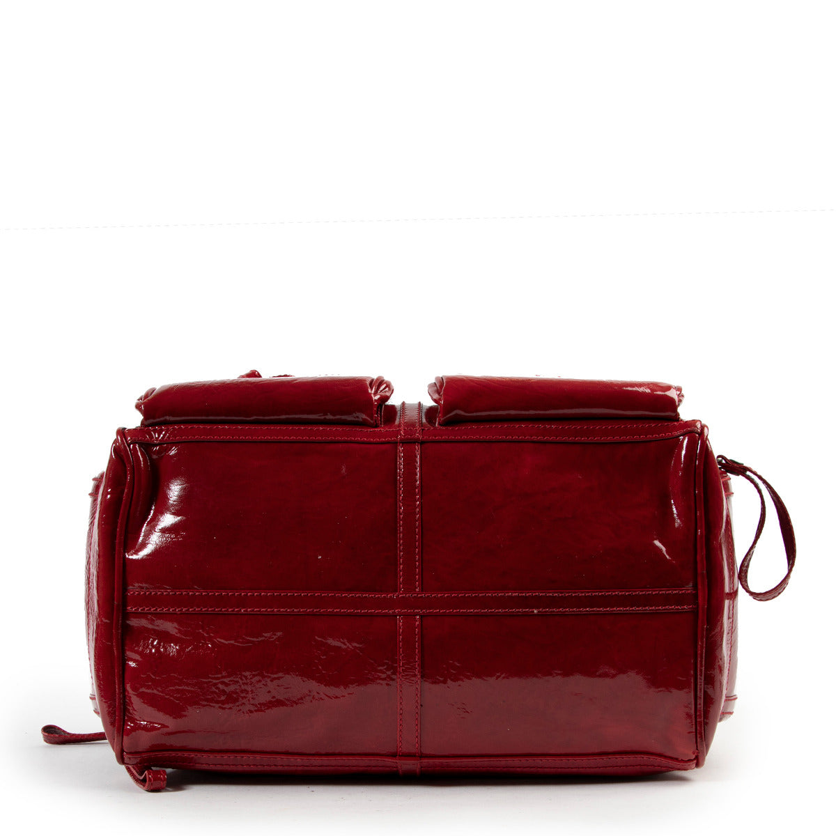 Lanvin Red Patent Boston Bag