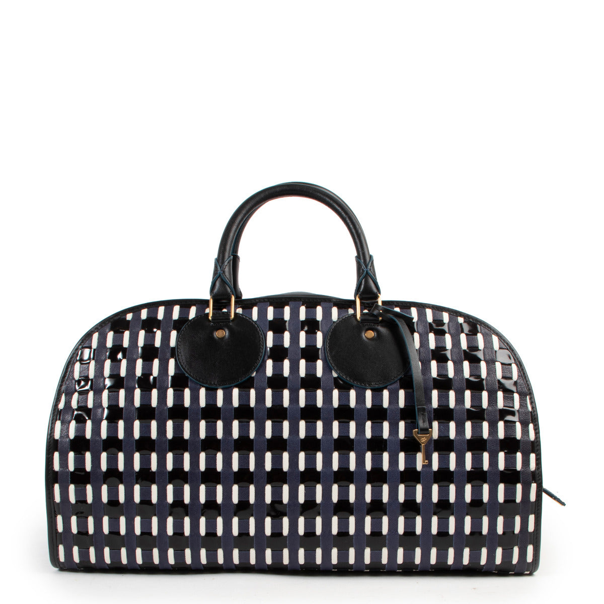 Proenza Schouler Black Woven Leather Kiri Top Handle Bag