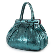 skip the waiting list shop safe online Zagliana Metallique Turquoise Puffy Python Hobo Bag