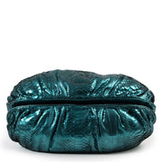 koop veilig online tegen de beste prijs Zagliana Metallique Turquoise Puffy Python Hobo Bag
