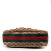 Gucci Web Horsebit Heritage Hobo GG Canvas Bag
