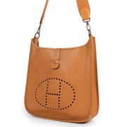Shop safe online 100% authentic second hand Hermès Cognac Evelyne 33 Bag in very good condition at the right price at Labellov in Antwerp.