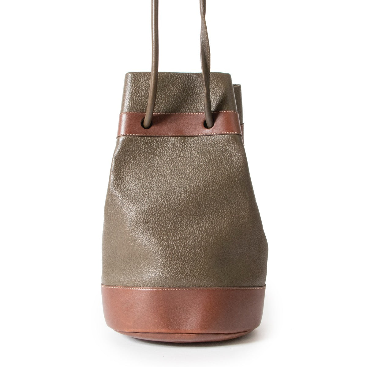 Shop safe online 100% authentic second hand Delvaux Green Bucket Bag in good preloved condition at the right price at Labellov in Antwerp.