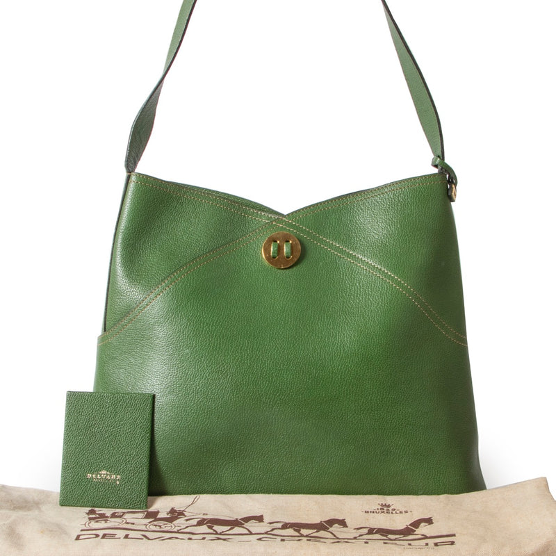 Shop safe online 100% authentic second hand Delvaux Green Shoulder bag at the right price in very good preloved condition at Labellov in Antwerp.
