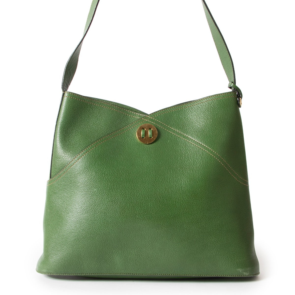 Shop safe online 100% authentic second hand Delvaux Green Shoulder bag at the right price in very good preloved condition at Labellov in Antwerp.