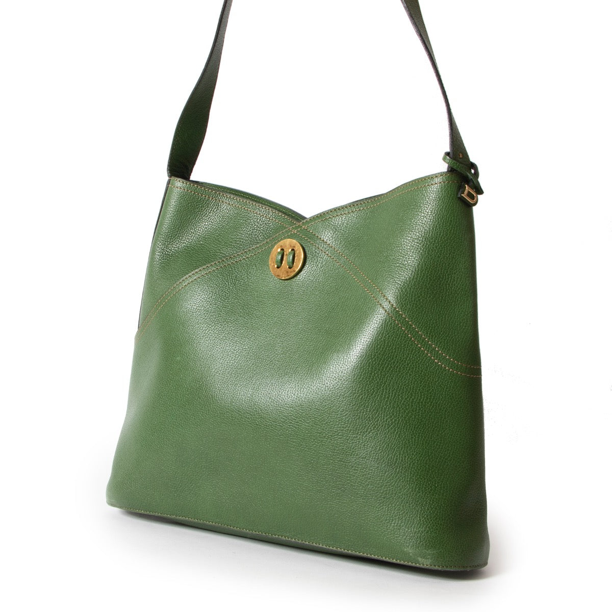 Shop safe online 100% authentic second hand Delvaux Green Shoulder bag at the right price in very good preloved condition at Labellov in Antwerp.