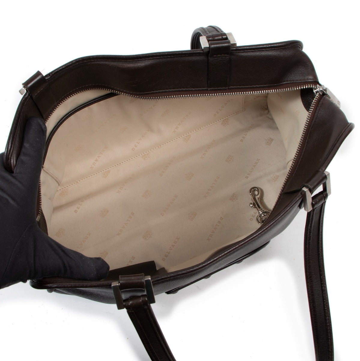 Delvaux bruine leren draagtas