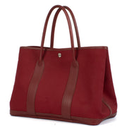 Hermès Garden Party 36 Verso Rouge Imperial/Tosca Toile Officier/Buffalo