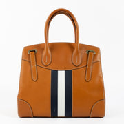 Authentic second hand Ralph Lauren Collection Tan/Navy Striped Soft Ricky 33 Bag on Labellov.com