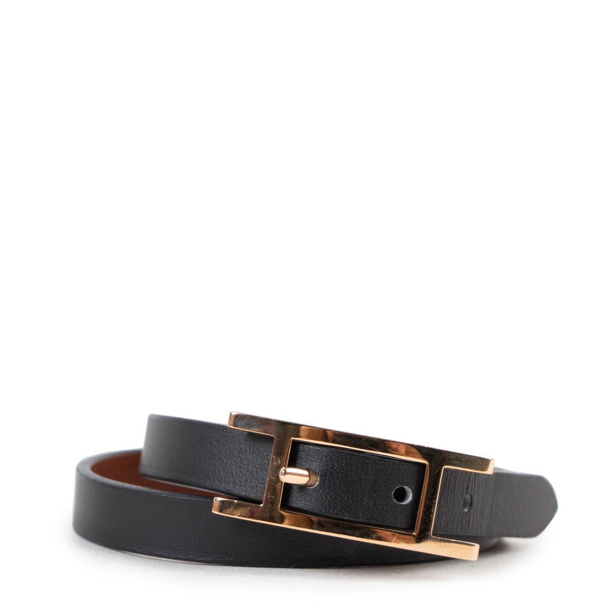 Hermès Black / Gold Hapi Double Tour Bracelet