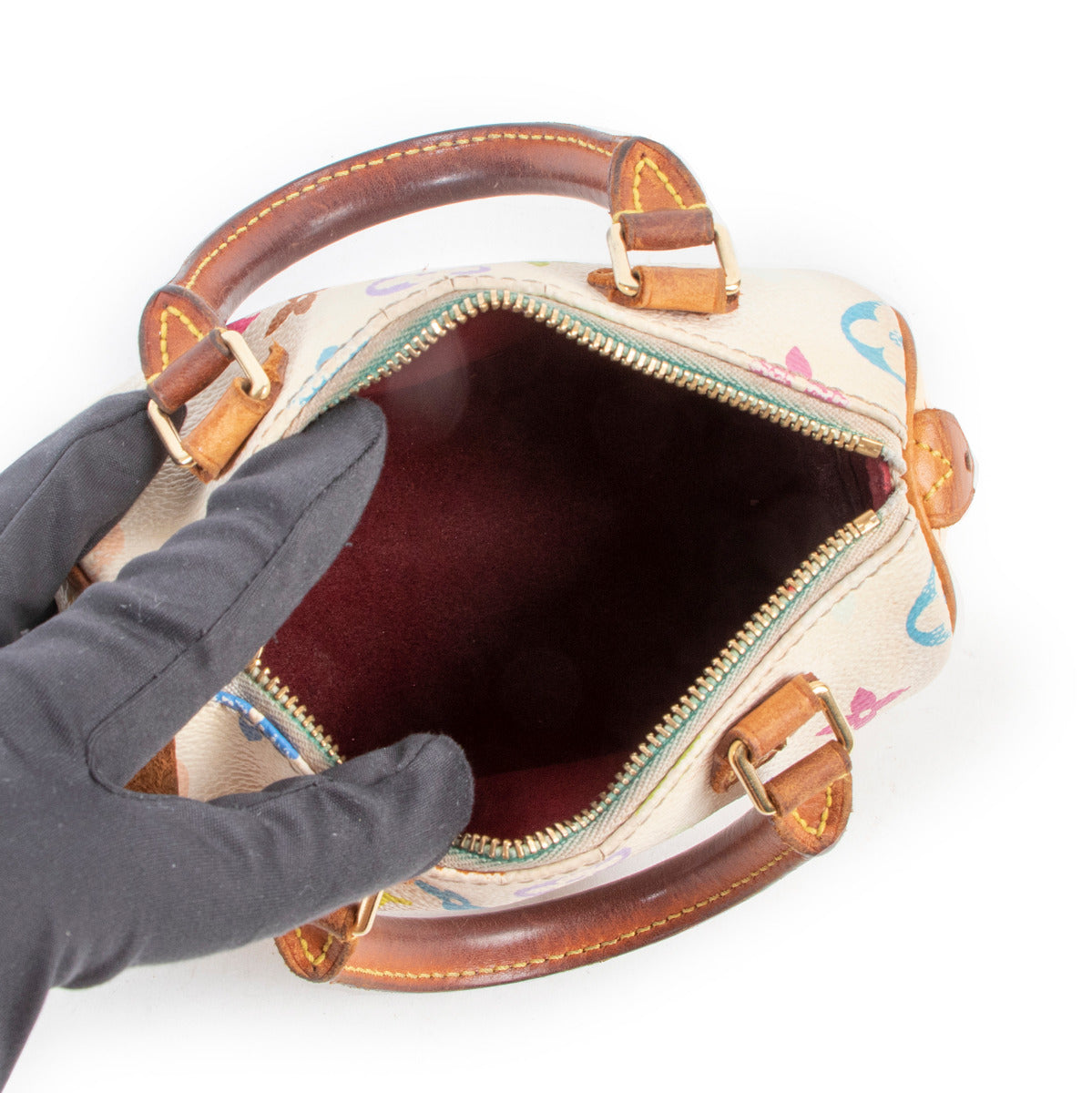 Louis Vuitton Witte Monogram Multicolore Mini HL Nano Speedy