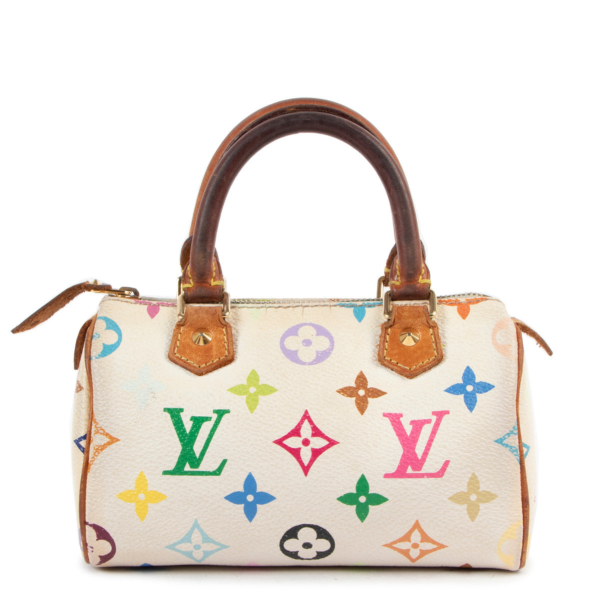 Louis Vuitton White Monogram Multicolore Mini HL Nano Speedy front