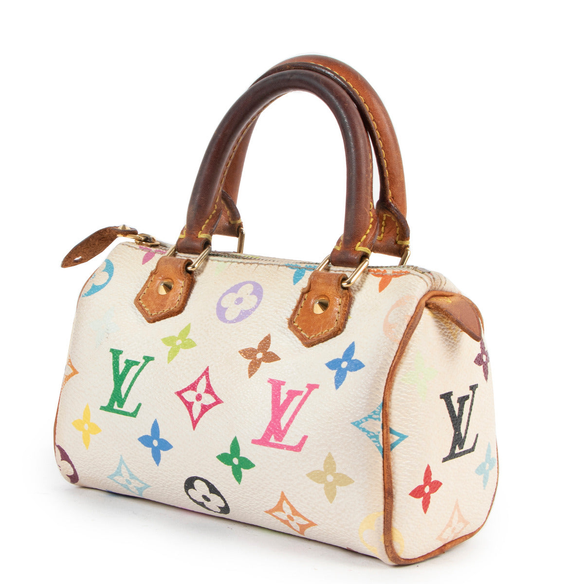 Louis Vuitton White Monogram Multicolore Mini HL Nano Speedy