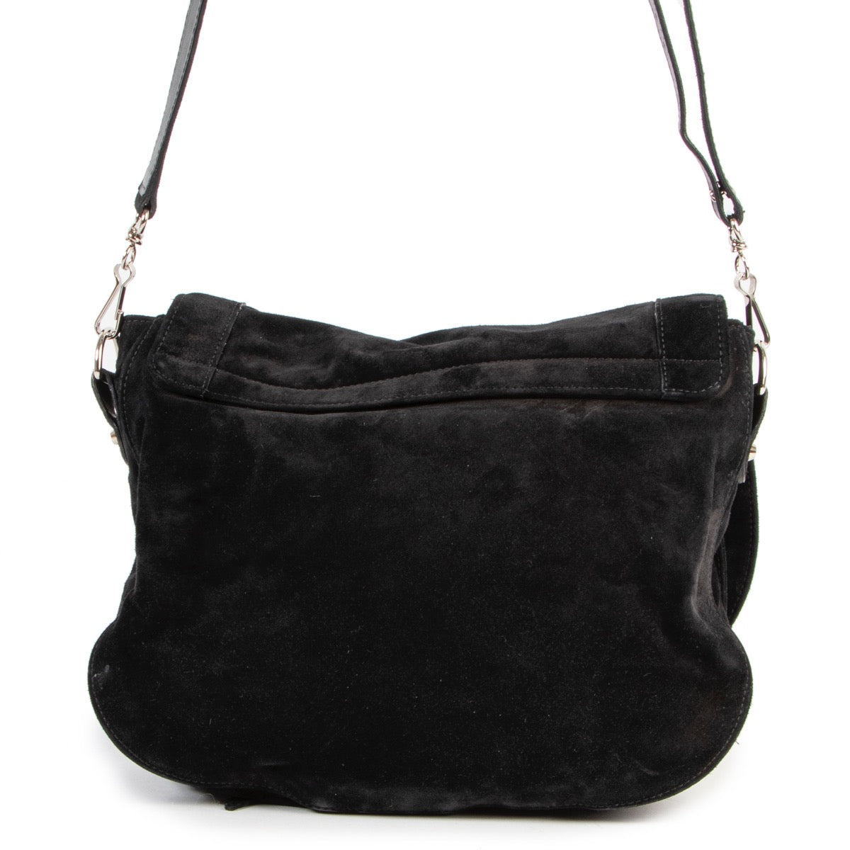 Balenciaga Black Suede Neo Folk Crossbody Bag