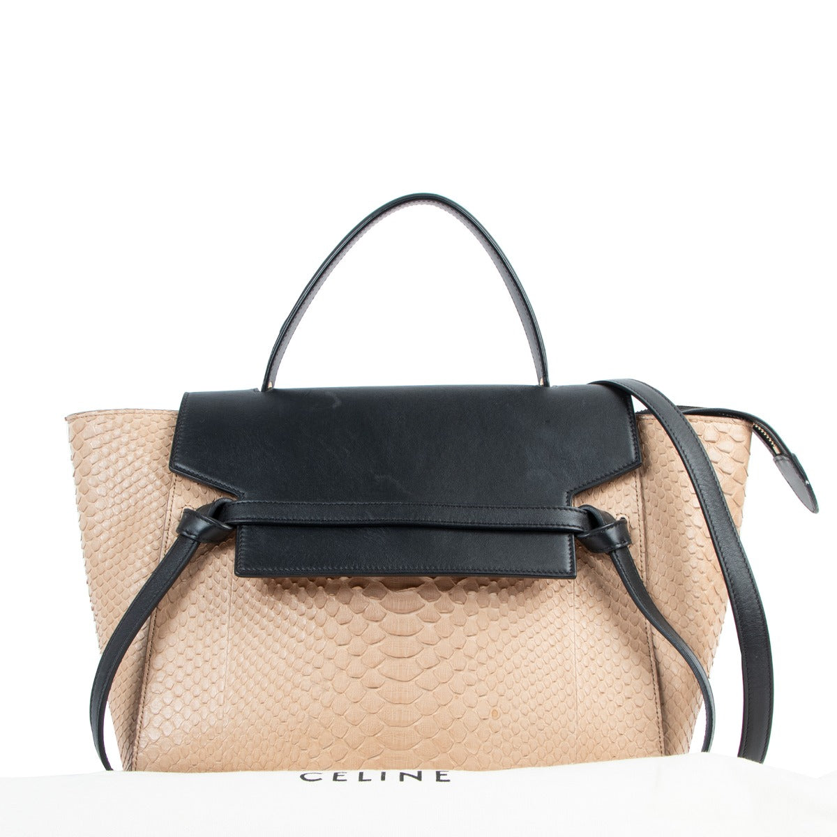 Second hand Celine Mini Belt Bicolour Python Handbag on Labellov