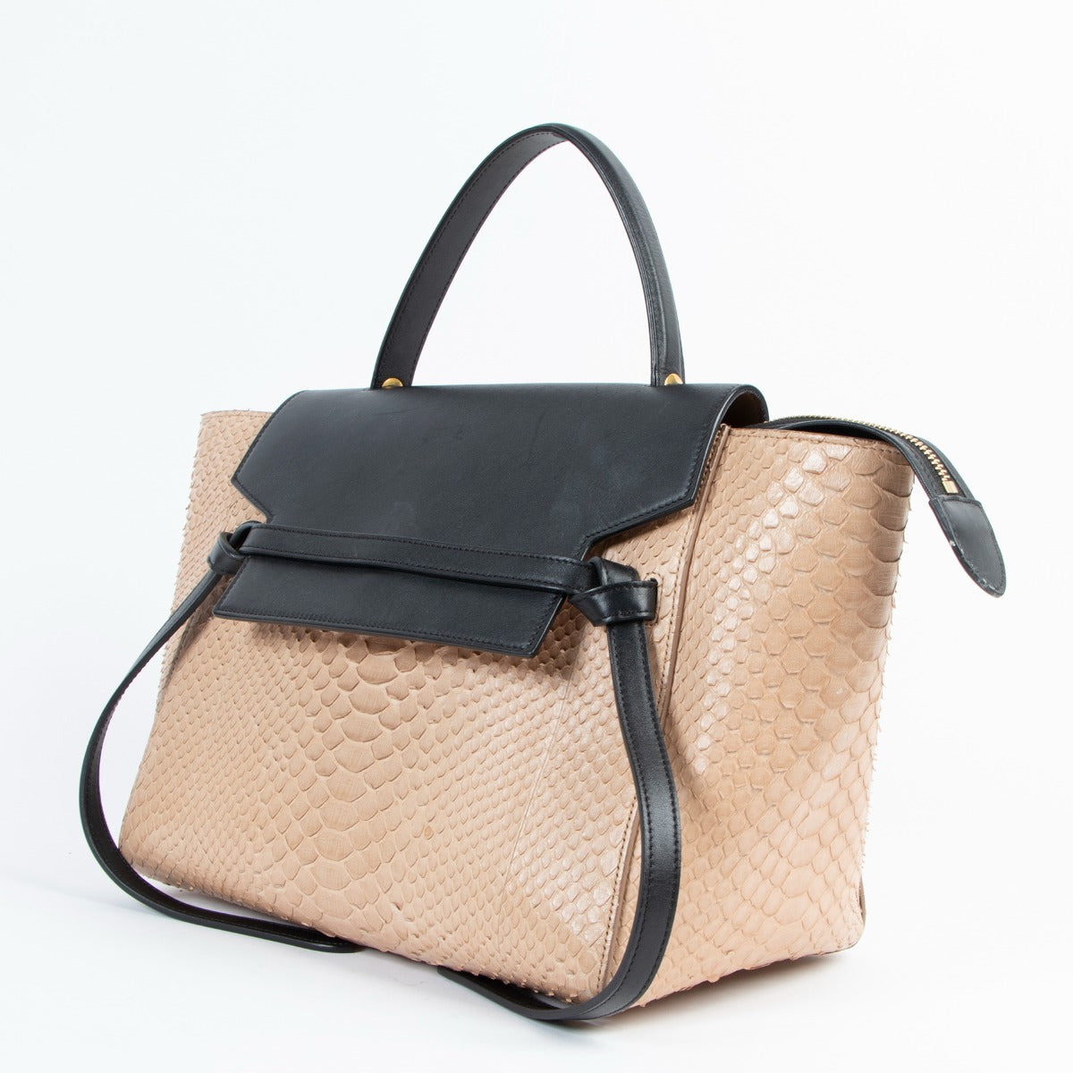 Second hand Celine Mini Belt Bicolour Python Handbag on Labellov