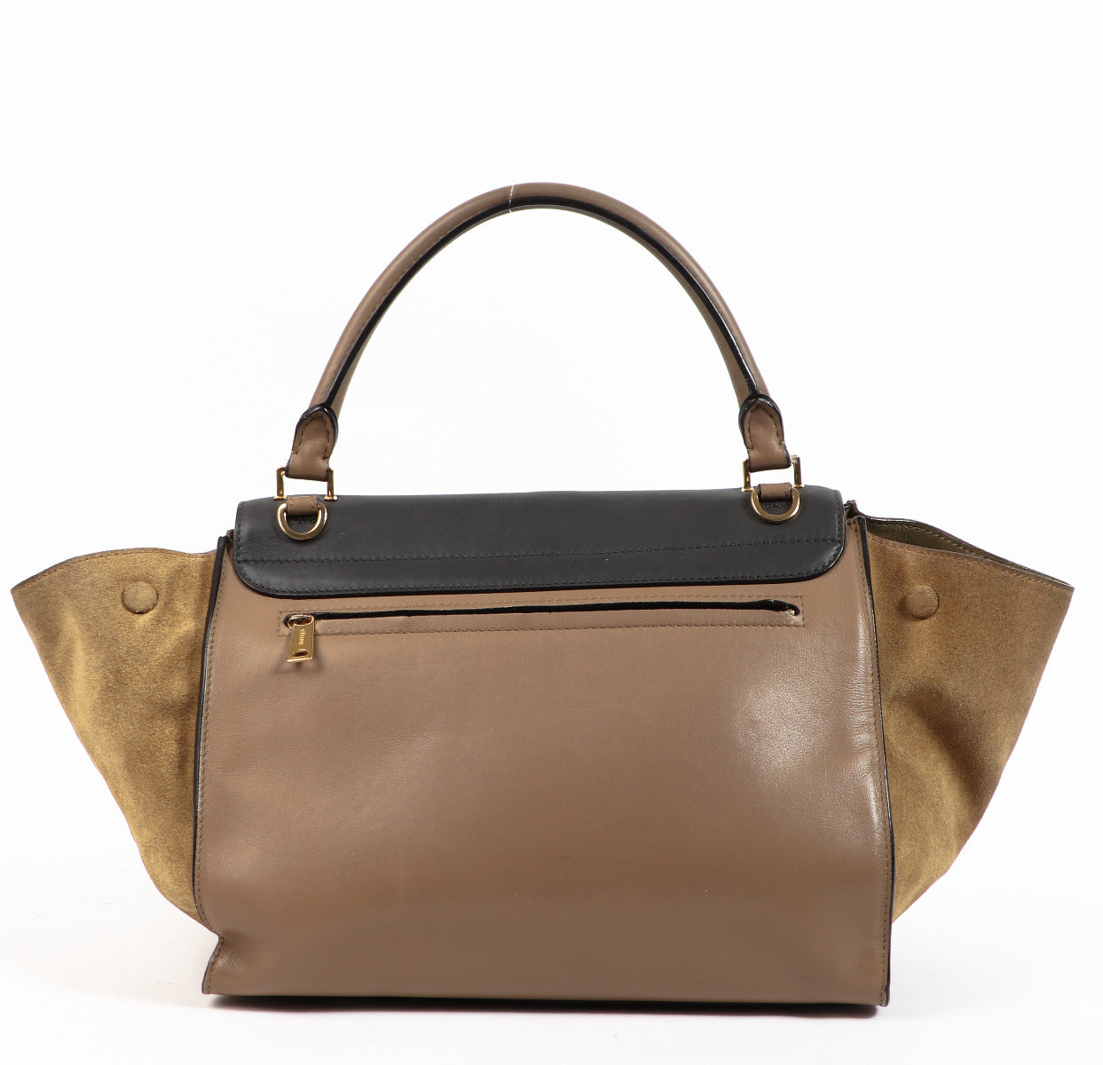 Celine Grijs & Beige Middelgrote Trapeze Schoudertas