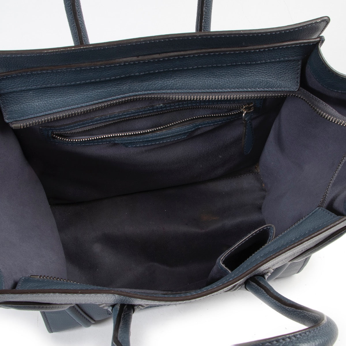 Shop this Celine Blue Mini Luggage Handbag at Labellov online or in store to complete your outfit.