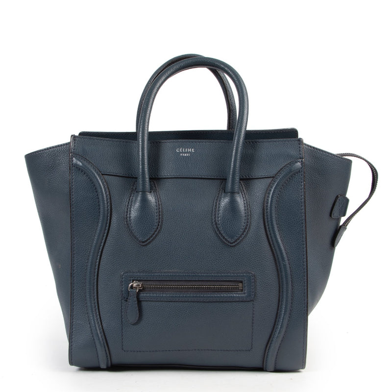 Shop this Celine Blue Mini Luggage Handbag at Labellov online or in store to complete your outfit.