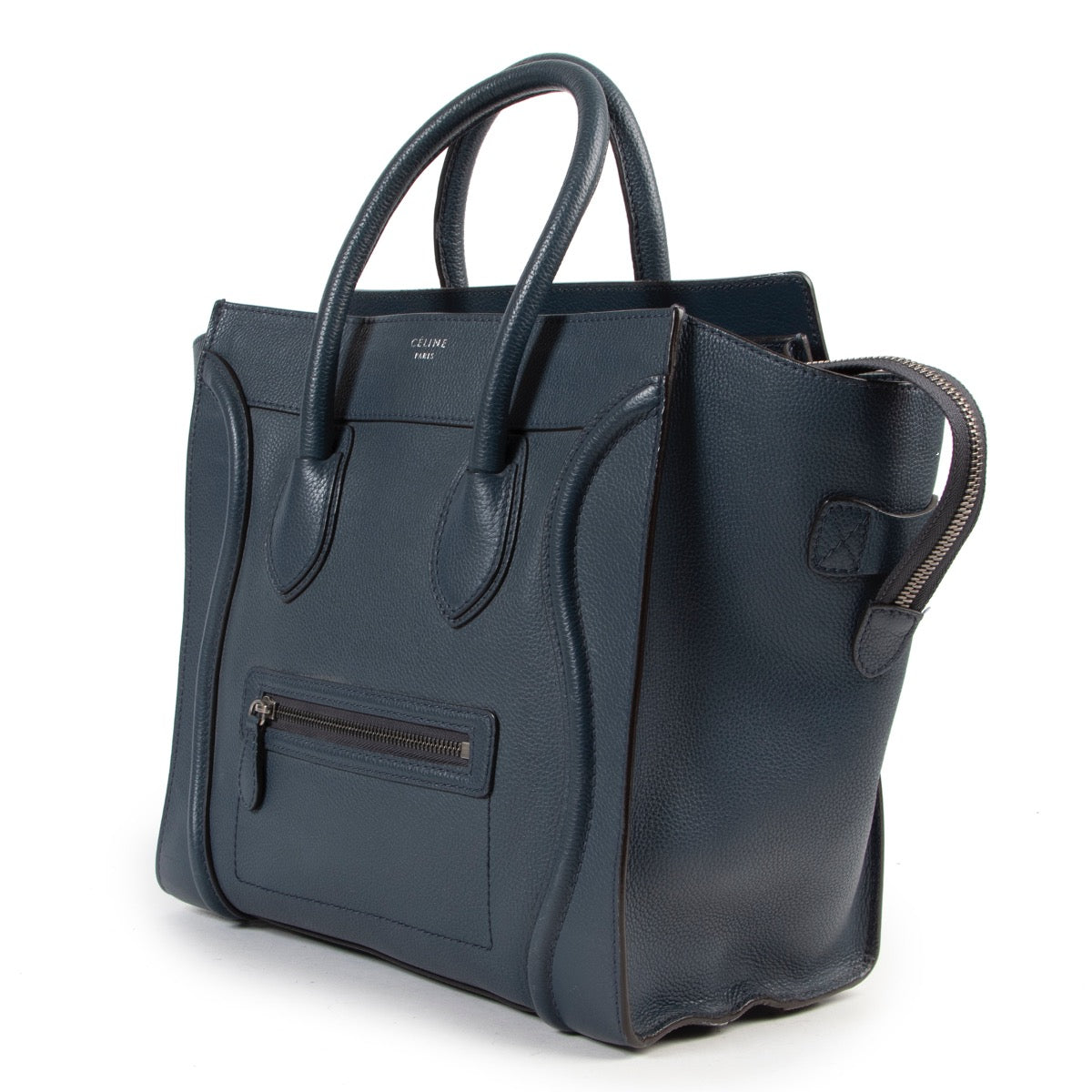 Shop this Celine Blue Mini Luggage Handbag at Labellov online or in store to complete your outfit.