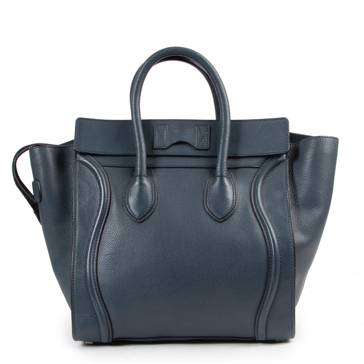 Shop this Celine Blue Mini Luggage Handbag at Labellov online or in store to complete your outfit.