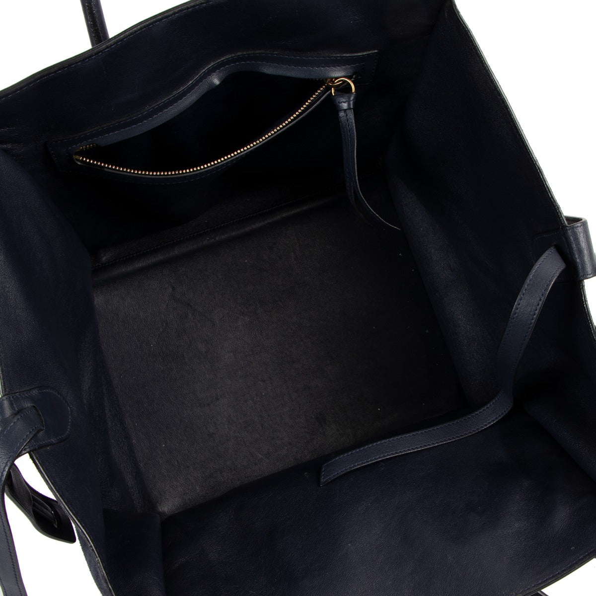 Shop safe online at Labellov in Antwerp this 100% authentic second hand Celine Blue Medium Luggage Phantom Suede Tote Bag