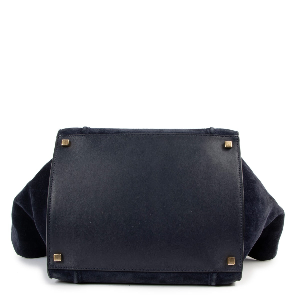 Shop safe online at Labellov in Antwerp this 100% authentic second hand Celine Blue Medium Luggage Phantom Suede Tote Bag