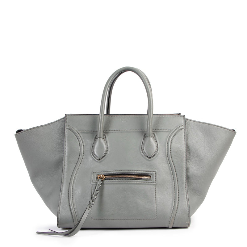 Celine Teal Luggage Phantom Medium Tote Bag
