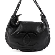 Chanel Black Leather Modern Chain Hobo Shoulder Bag