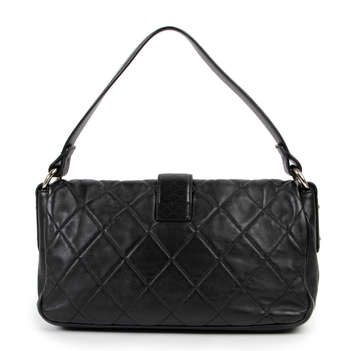 Sac Chanel en cuir d'agneau matelassé noir