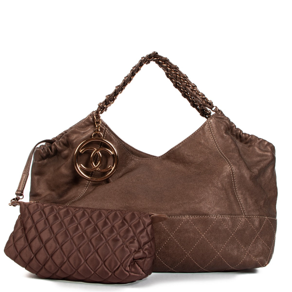 Chanel Bronze Leather Coco Cabas Shoulder Bag