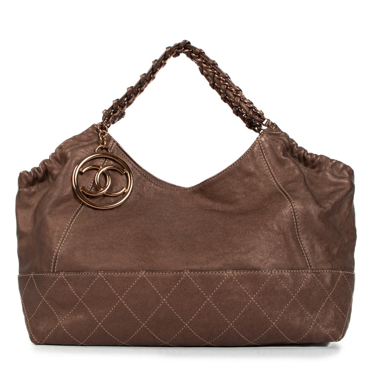 Chanel Bronze Leather Coco Cabas Shoulder Bag