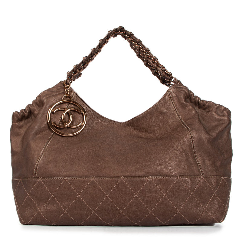 Chanel Bronze Leather Coco Cabas Shoulder Bag