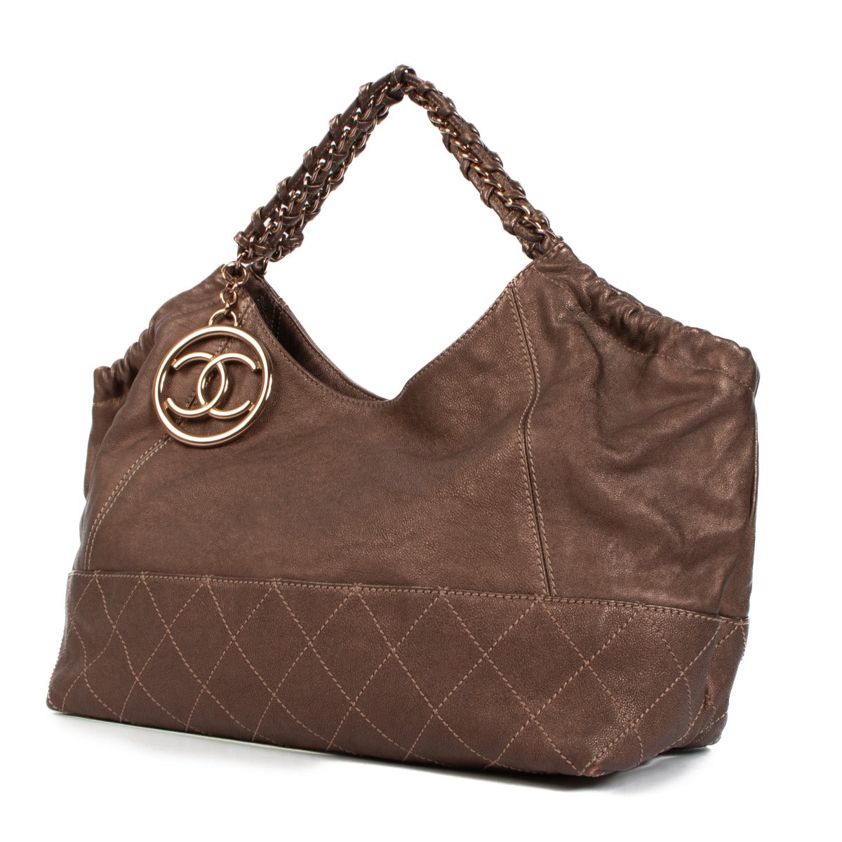 Chanel Bronze Leather Coco Cabas Shoulder Bag