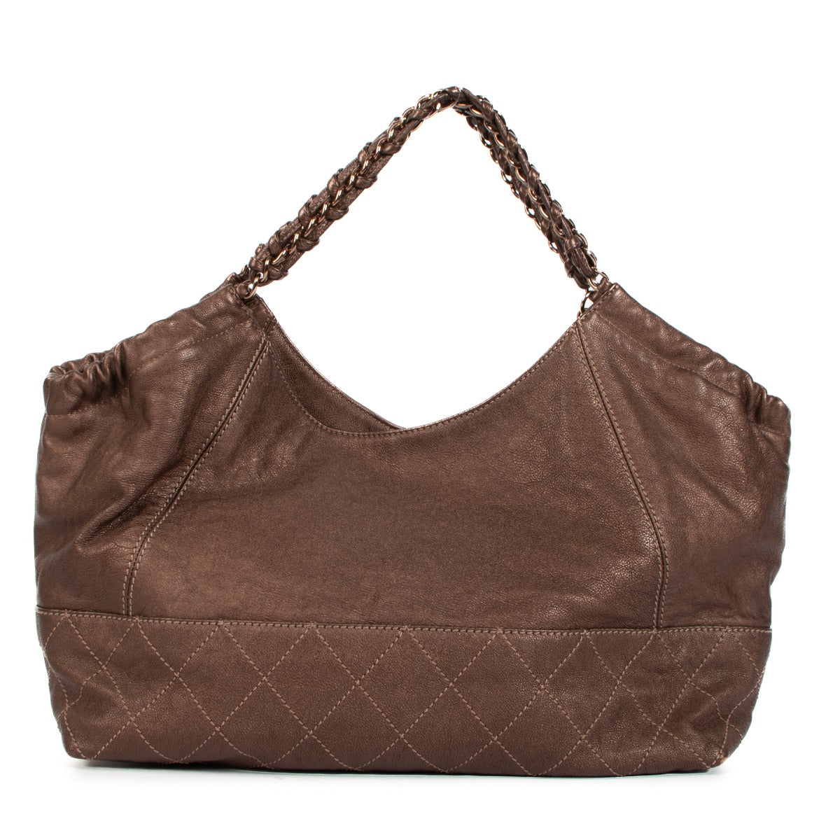 Sac à bandoulière Coco Cabas Chanel en cuir bronzé