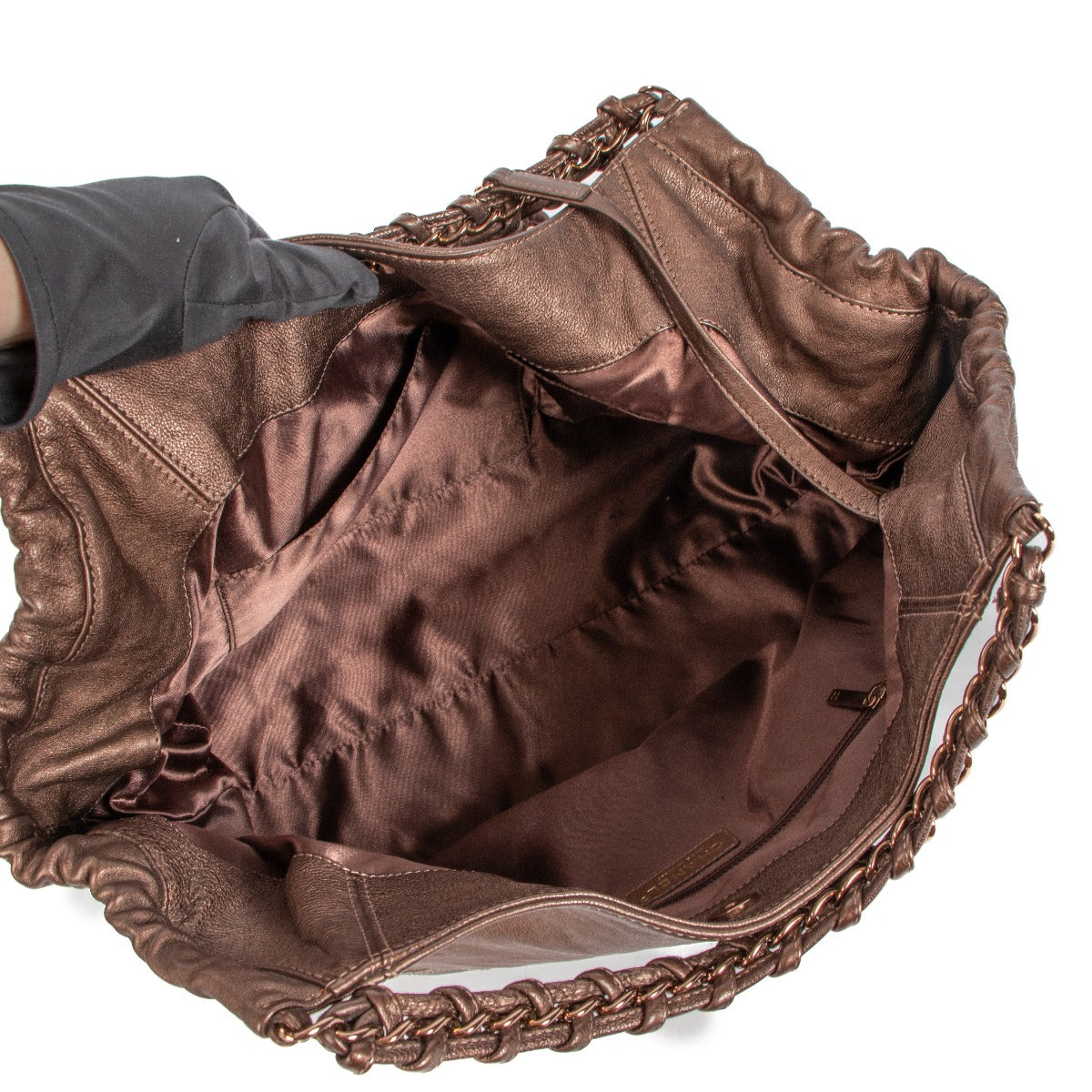 Sac à bandoulière Coco Cabas Chanel en cuir bronzé